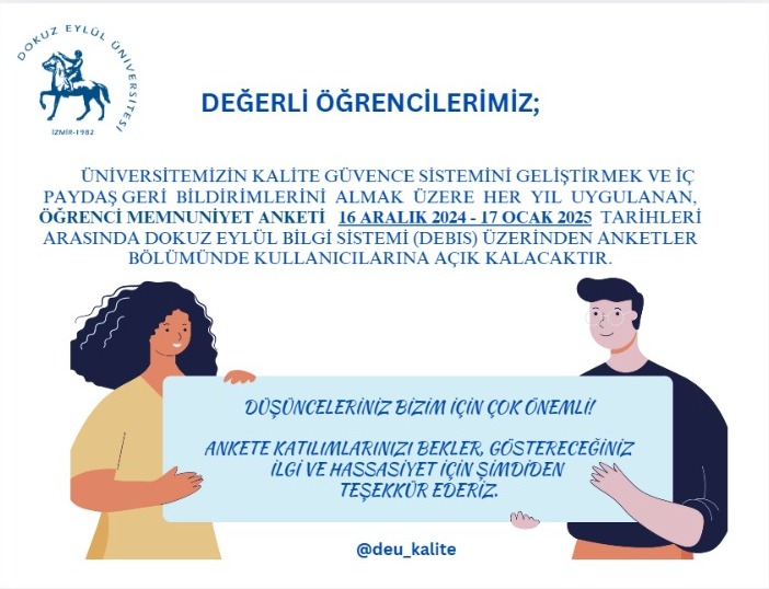 Öğrenci Memnuniyet Anketi Kullanıcılarına Açıldı.