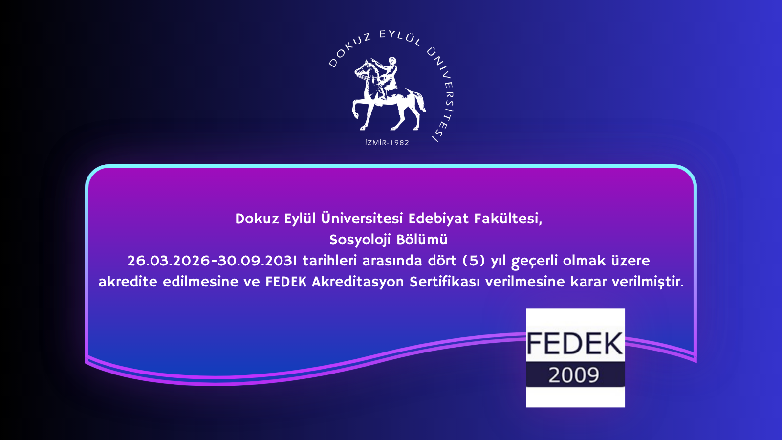 Sosyoloji Bölümü FEDEK Akreditasyonu Kazandı.